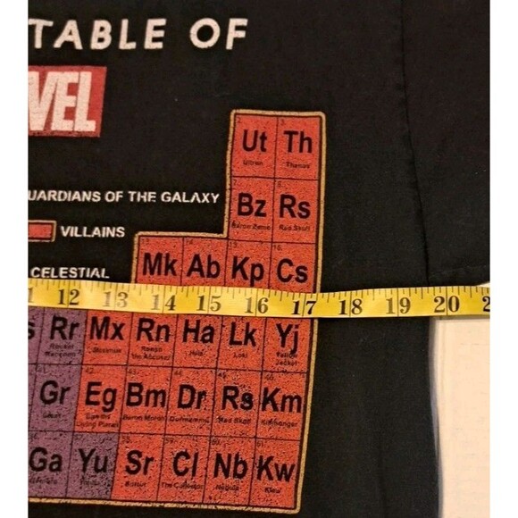 Marvel Periodic Table Men’s Large Superhero T-Shirt Comics Distressed Science - Picture 4 of 6